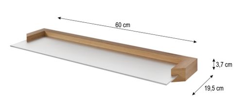 Zestaw 2 półek wiszących AURIS 60 cm dąb wotan / satyna na Arena.pl