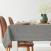 Obrus z białą lamówką MEGI140X180 popielaty