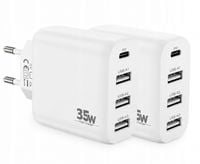 Ładowarka CREAPICO 35W 4 porty USB C i A Szybkie Ładowanie Zestaw 2 sztuki