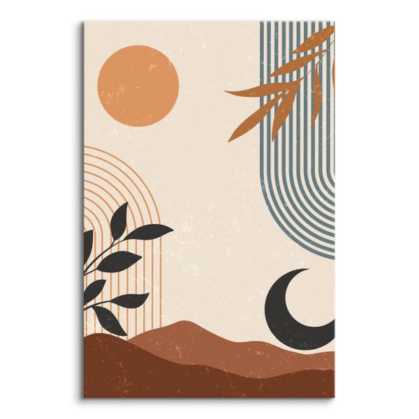 Obraz Canvas Do Sypialni Słońce Księżyc Styl Boho Abstrakcja 30cm x 40cm zdjęcie 2