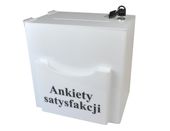 Urna skarbonka puszka plexi z kieszonką Ankiety satysfakcji 30x20x30cm
