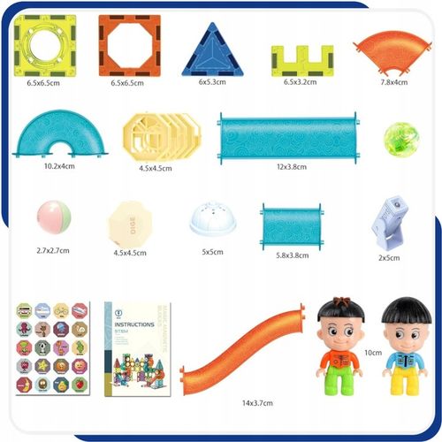 KLOCKI MAGNETYCZNE ŚWIĘCĄCE TOR KULKOWY KLOCKI KONSTRUKCYJNE KULODROM 202EL na Arena.pl