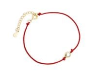 BRANSOLETKA CELEBRYTKA BAWEŁNA KÓŁKO CYRKONIA