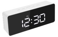 Budzik lustro wielofunkcyjny zegarek z alarmem datą LED