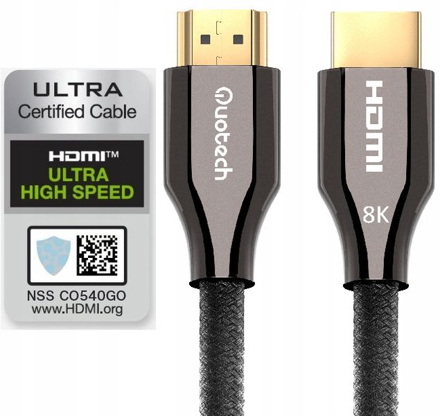 Kabel HDMI 2.1 Ultra High Speed 8K PREMIUM 2m zdjęcie 1