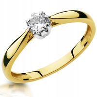 ZŁOTY PIERŚCIONEK ZARĘCZYNOWY 333 8K CYRKONIA r17