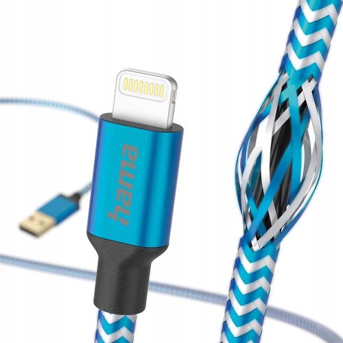 Kabel HAMA Reflected USB-A - Lightning 1.5M Niebieski 201553 na Arena.pl