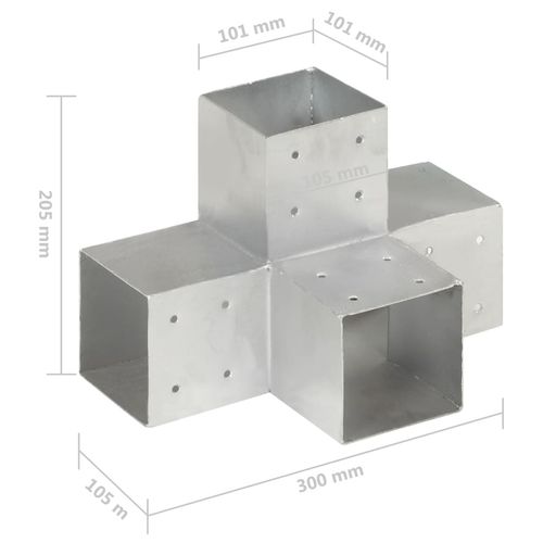 Łączniki w kształcie X, 4 szt., galwanizowany metal, 101x101 mm na Arena.pl