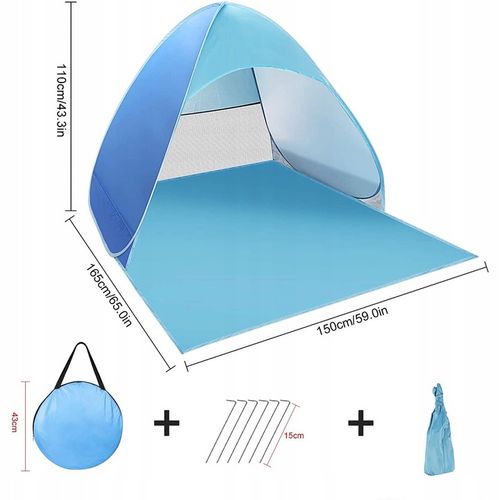 AUTOMATYCZNY NAMIOT PLAŻOWY NA PLAŻĘ SAMOROZKŁADAJĄCY 165x150x110 CM na Arena.pl