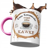 Kubek Różowy Dla Kierowniczki Strzeli Sobie Kawkę Z Nadrukiem Ze Zdjęciem