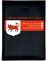 KALENDARZ A5 2026 DZIENNY książkowy z nadrukiem uv dla urzędu miejskiego