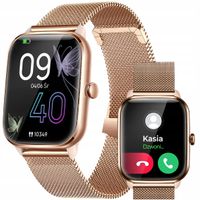 SMARTWATCH ZEGAREK DAMSKI POLSKIE MENU POŁĄCZENIA 2 PASKI SPORT ZDROWIE