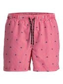 Jack&Jones męskie kąpielówki JWHARUBA SWIM PRINTS SHORTS 12206537 TRUE RED STRIPES L