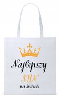 Dla Syna Syneczka Prezent Torba Eco Biała Shopper Z Nadrukiem Ze Zdjęciem