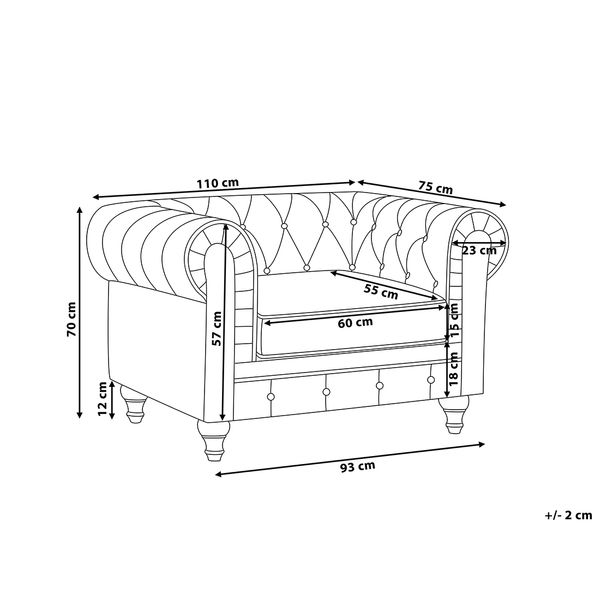 Fotel grafitowy CHESTERFIELD zdjęcie 10