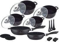 Zestaw garnków Edenberg ZESTAW GARNKÓW PATELNI MARMUR aluminiowe 17 el.