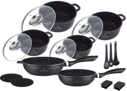 Zestaw garnków Edenberg ZESTAW GARNKÓW PATELNI MARMUR aluminiowe 17 el. na Arena.pl