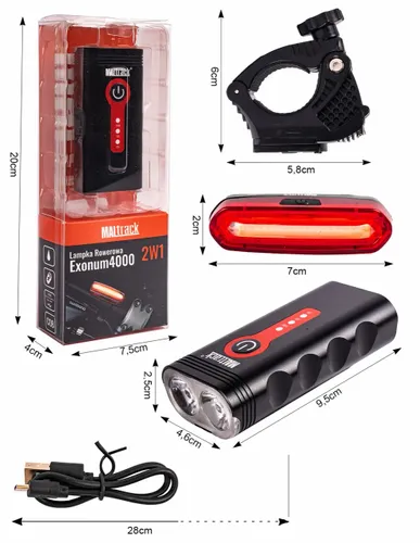 Lampka Rowerowa Przód + Tył LED 360 Wodoodporna na Arena.pl