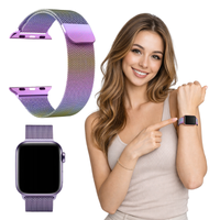 Pasek do Apple Watch 42/44/45/46/49mm metalowy bransoleta opaska kolorowy