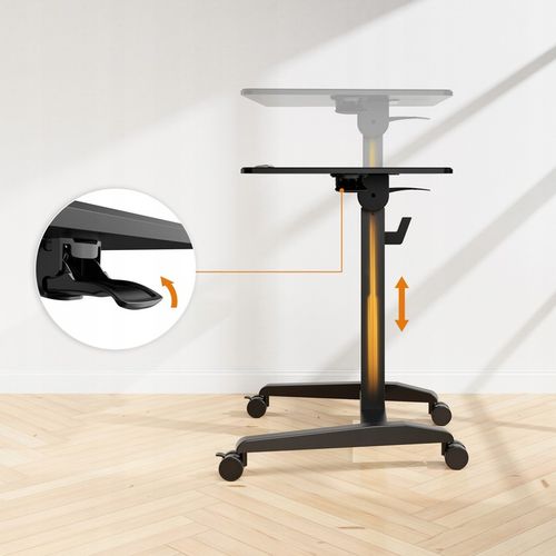 Biurko Mobilne Regulowane Składane Stolik Pod Laptopa Kółka 70x52cm na Arena.pl