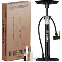 Pompka rowerowa Vibike ręczna z manometrem czarna