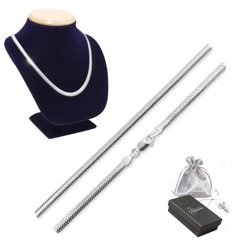 Owalna Żmijka Łańcuszek srebrny pr. 925 Snake Linka dla Niej 45 cm x 2,5 mm na Arena.pl