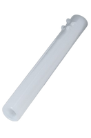 Krótka Lufka Fifka Szklana Cygarniczka Biała z Przezroczystymi Kropeczkami