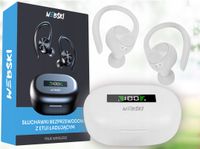 SPORTOWE BIAŁE SŁUCHAWKI BEZPRZEWODOWE BLUETOOTH ZAUSZNE DO BIEGANIA BT 5.0