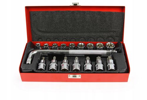 KLUCZE NASADOWE TORX 1/2" 17szt E10 - E24 na Arena.pl