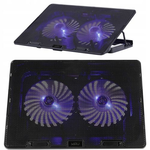 PODSTAWKA CHŁODZĄCA POD LAPTOPA 15,6" CZARNA REGULOWANA PODKŁADKA LED Z USB na Arena.pl