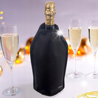 POKROWIEC CHŁODZĄCY NA BUTELKĘ WINO ALKOHOL ETUI TERMICZNE CZARNE 23CM