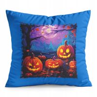 PODUSZKA NIEBIESKA PREZENT - HALLOWEEN