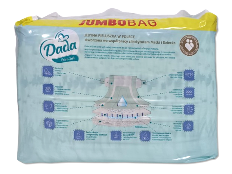Pieluchy Dada Extra Soft 5 JumboBag - 90szt zdjęcie 5