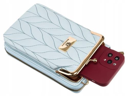 błękitna mini torebka damska z odczepianym przednim panelem - rovicky na Arena.pl