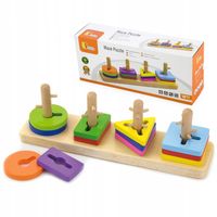 SORTER KSZTAŁTÓW Z LABIRYNTEM MONTESSORI UKŁADNKA EDUKACYJNA DREWNIANA VIG