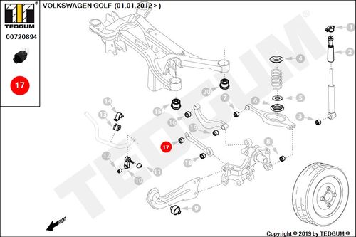 VW GOLF TULEJA DRĄŻKA TYLNEGO 03- na Arena.pl