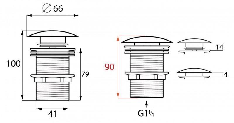 Zestaw wysoka bateria umywalkowa stojąca i korek klik-klak chrom - Yoka zdjęcie 4
