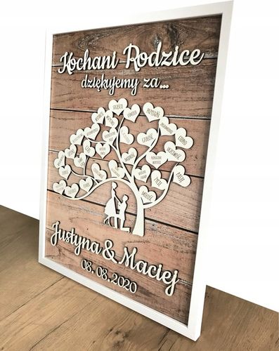 PODZIĘKOWANIE DLA RODZICÓW NA ŚLUB WESELE PREZENT MAMY TATY PAMIĄTKA DUŻA na Arena.pl