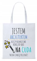 Dla Architekta Na Prezent Torba Eco Biała Shopper Z Nadrukiem Ze Zdjęciem