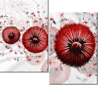 80CM 70CM 2 ELEME OBRAZ RAMA CZERWONE DMUCHAWCE 6 DRUK ŚCIENNY PŁÓTNO