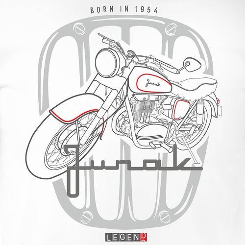 Koszulka z Junakiem z motocyklem na motor Junak męska biała REGULAR XXL na Arena.pl