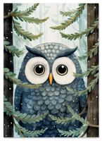 Plakat dla dziecka sowa las 70x100 cm