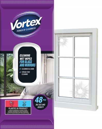vortex chusteczki nawilżane do luster i szkła , flip top ,48 sztuk na Arena.pl
