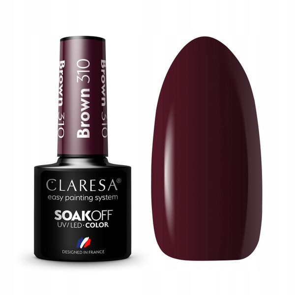 CLARESA Lakier hybrydowy BROWN 310 - 5g zdjęcie 1