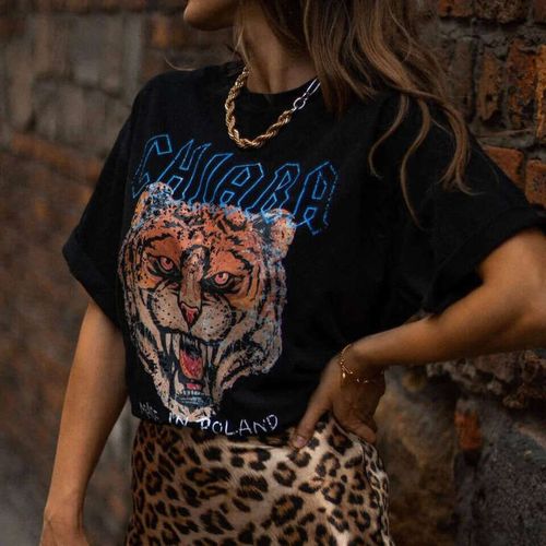 Chiara Wear - T-shirt oversize ROAR - czarny S na Arena.pl