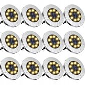 LAMPKI NAJAZDY 12 SZT DYSK SOLARNY LAMPY LED SOLAR ZESTAW OGRODOWE