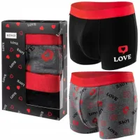 ZESTAW BOKSERKI MĘSKIE SOXO MAJTKI M - PREZENT NA WALENTYNKI DLA MĘŻA
