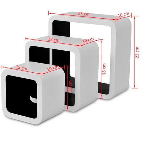3 biało czarne półki ozdobne MDF Cube na Arena.pl
