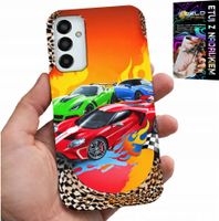 ETUI DO SAMSUNG GALAXY M13 4G - DLA DZIECI, SAMOCHODY WYŚCIGOWE + SZKŁO