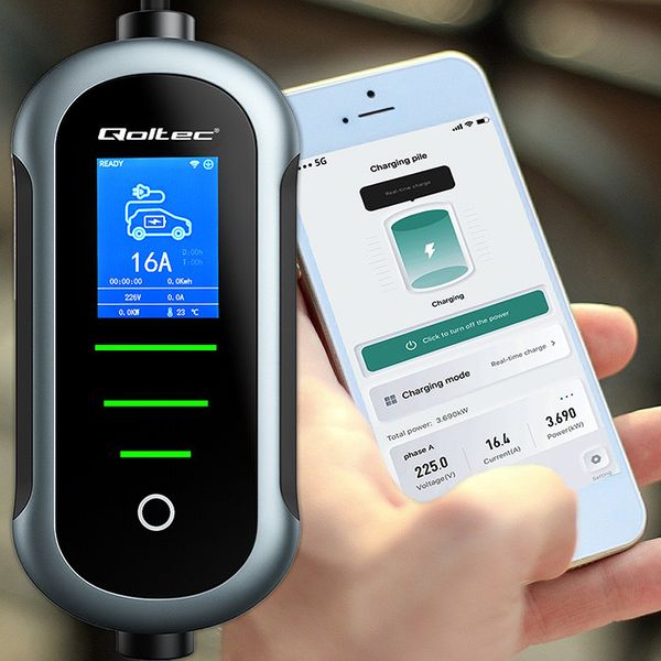 Qoltec mobilna ładowarka EV Typ2 7kW WiFi 5m zdjęcie 7